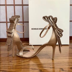 NIB Nicholas Kirkwood Nude Faye Satin Sandals